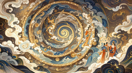 Abstract background with swirls and place for text. Vector illustration.