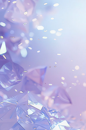 abstract background with blue crystals and bokeh defocused lightsの素材