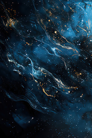 abstract blue background with some smooth lines and sparkles in itの素材