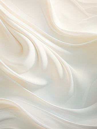 abstract white silk background with smooth lines. 3d render illustrationの素材