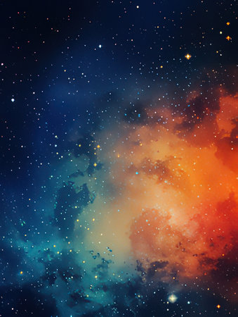Space background with nebula and stars.の素材