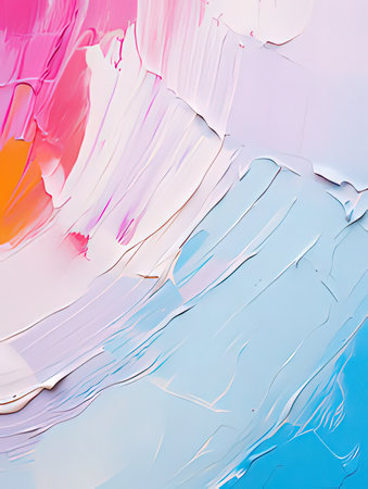 abstract background of oil paint strokes on a palette close-upの素材