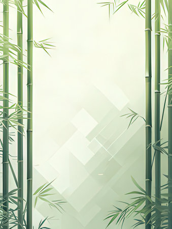 Green bamboo forest background with space for text. Vector Illustration.の素材