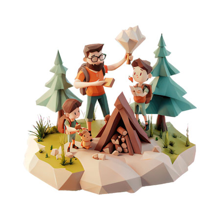 Merry Christmas and Happy New Year greeting card with children.の素材