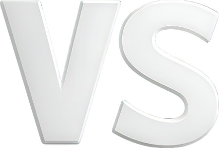 White letters V and S isolated on white background. 3D illustration. High resolution.の素材