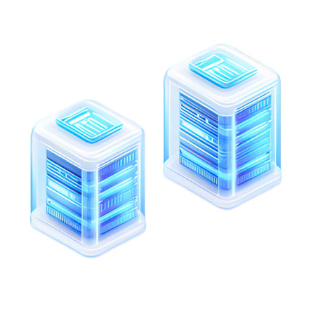 Server tower icon in isometric 3d style isolated on white backgroundの素材