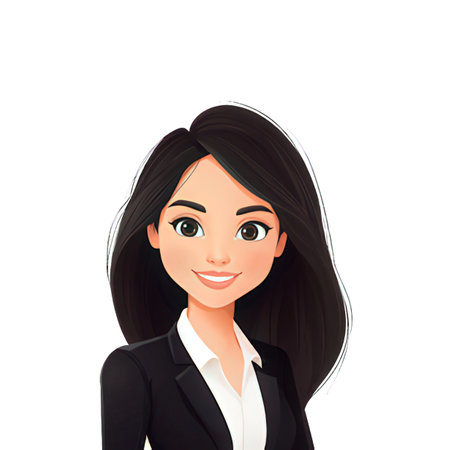 Smiling businesswoman. Isolated on white background. Vector illustration.の素材
