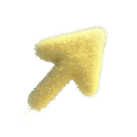 Alphabet made of granulated sugar isolated on white background. Letter Rの素材