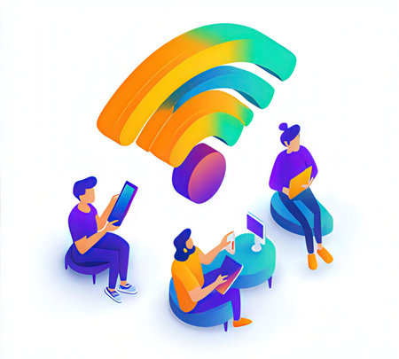 3d isometric flat design concept of internet connection. Vector illustration.の素材