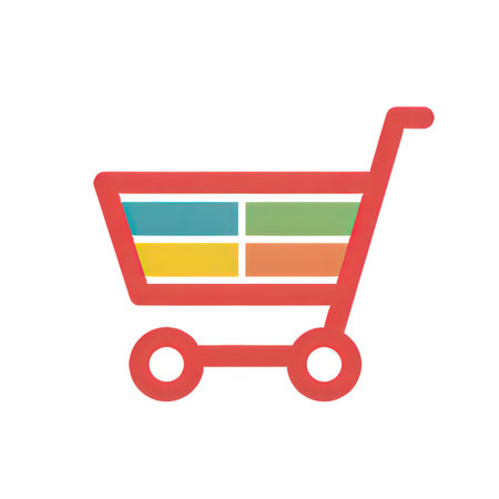 Shopping cart icon. Flat color design. Vector Illustration.の素材