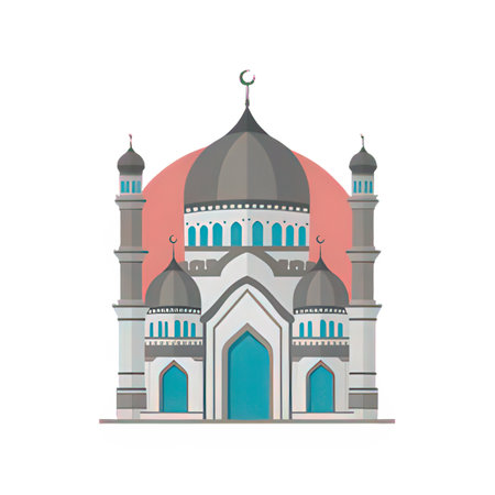 Muslim mosque in flat style. Vector illustrationの素材