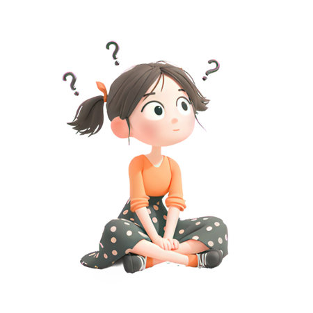 Cute little girl in the garden. Vector illustration.の素材