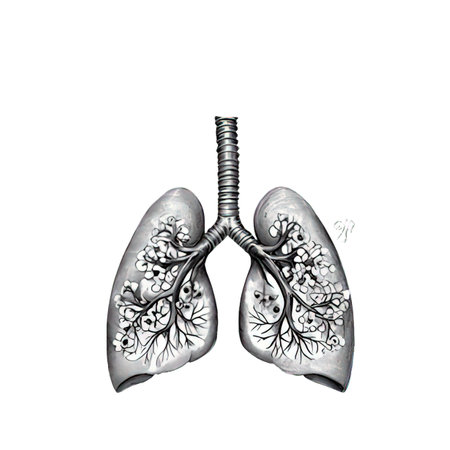 lungs and bronchus isolated on white background. 3d illustrationの素材