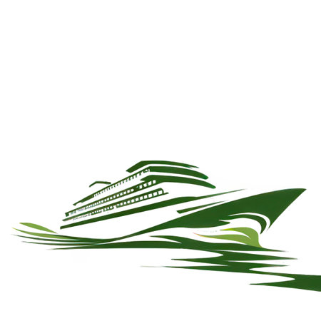 Cruise ship icon on white background. Vector illustration for your designの素材