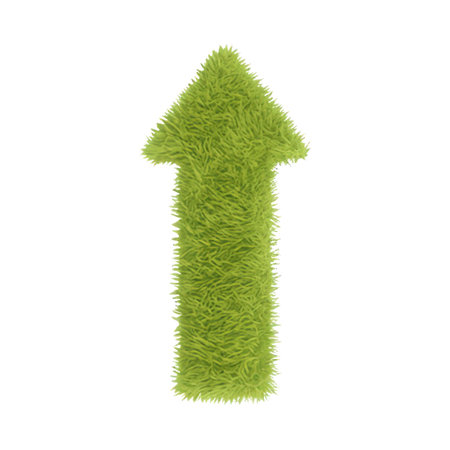 Green grass 3d number isolated on white background. Vector illustration.の素材