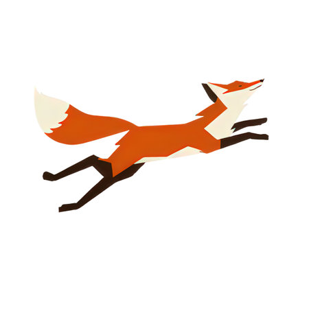 Fox flying on a white background. Vector illustration. Eps 10.の素材
