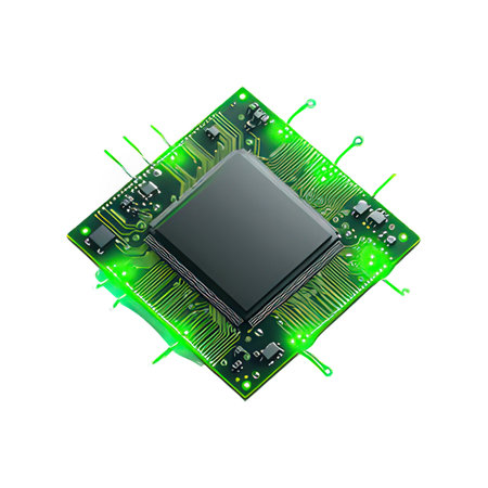 Circuit board isolated on white background. Vector illustration. Eps 10.の素材