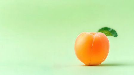 Ripe apricot on a green background with space for textの素材