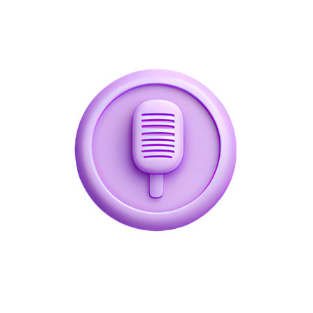 Microphone icon. Realistic illustration of microphone icon for web designの素材