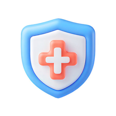 Medical shield. 3d illustration. Isolated on white background.の素材