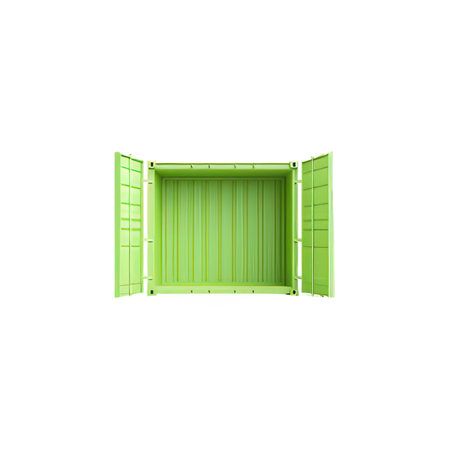 Green Cargo Container Isolated on White Background. Vector Illustration.の素材