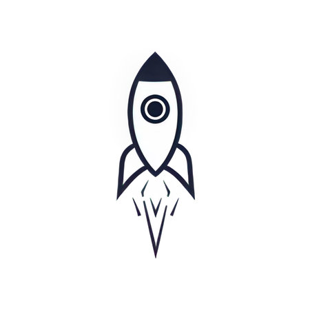 Rocket line style icon design, Spaceship start up business start up and shuttle theme Vector illustrationの素材