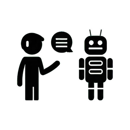 Chatbot icon. Flat style black icon on white. AI 10 supported.の素材