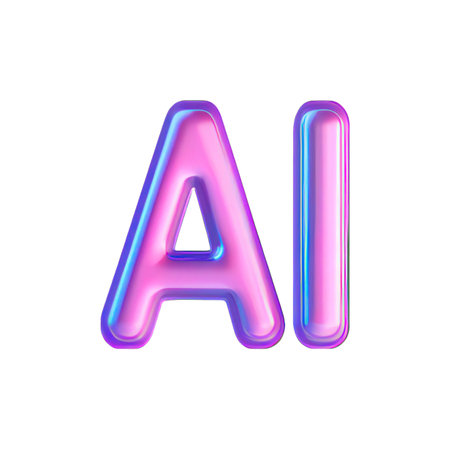 Neon holographic letter A, 3D rendering isolated on white backgroundの素材