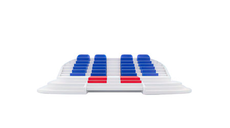 3d render of stadium seats isolated on white background with clipping pathの素材