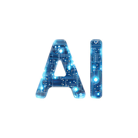 Artificial intelligence (AI) concept. Letter A made of electronic circuit board. Vector illustration.の素材
