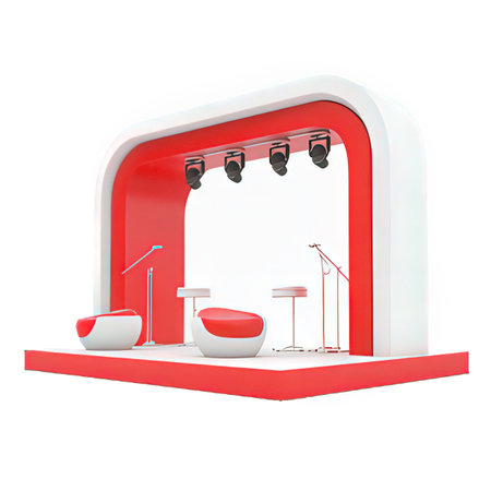 Exhibition Stand. 3d illustration isolated on a white background.の素材