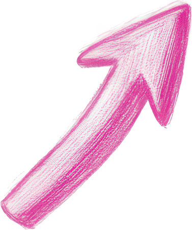 A hand-drawn doodle of an arrow on a white background.の素材