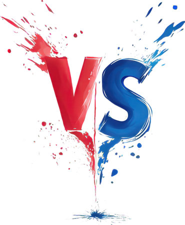 Versus. VS letters on white background. 3D rendering.の素材