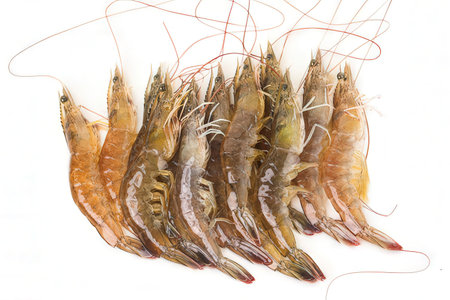 Fresh zucchini on a cutting board with red and green peppersの素材