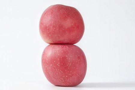 Red apple on a white background. The concept of healthy eating.の素材