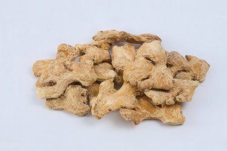 Ginger root isolated on white background.の素材