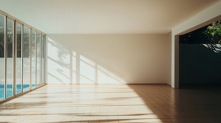Pancakes with fresh strawberries and sugar powder on a black plateの素材