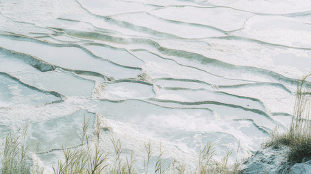 Pamukkale is a salt lake in southwestern Turkey.の素材