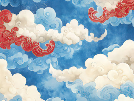 Beautiful green grassland with mountains in the background at sunset.の素材