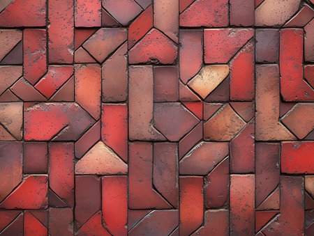 Old red brick wall texture. Abstract background and texture for design.の素材