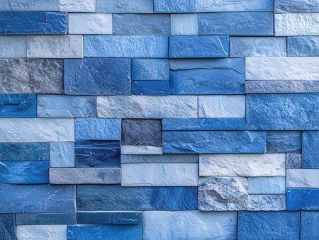 Blue and white brick wall texture background. Abstract background and texture for design.の素材