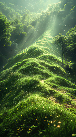 Beautiful misty morning at nature, Thailandの素材