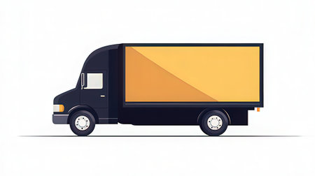 Illustration of a delivery van isolated on a white background - vectorの素材