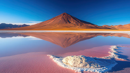 Laguna Colorada and Licancabur volcano, Boliviaの素材