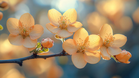 Apricot blossom in spring time. Floral background.の素材