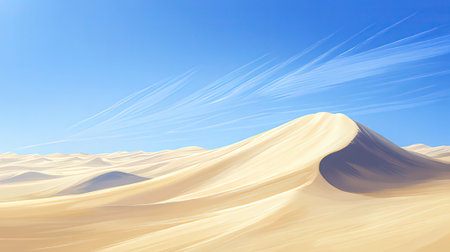 beautiful sand dunes under the blue sky. 3d illustrationの素材