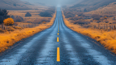 Road in the desert of California, USA. 3D rendering.の素材