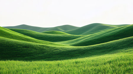 Beautiful green meadow in Tuscany, Italy. Nature backgroundの素材