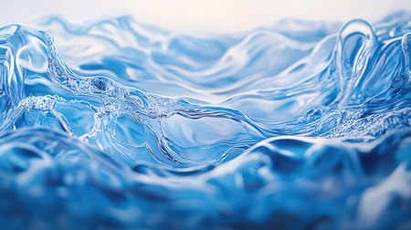 Blue water with ripples. 3d rendering, 3d illustration.の素材