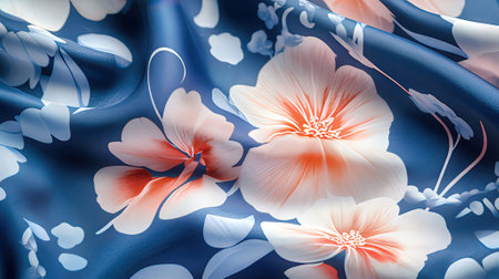 closeup of photo, beautiful color patterns on fabric, computer generated imagesの素材